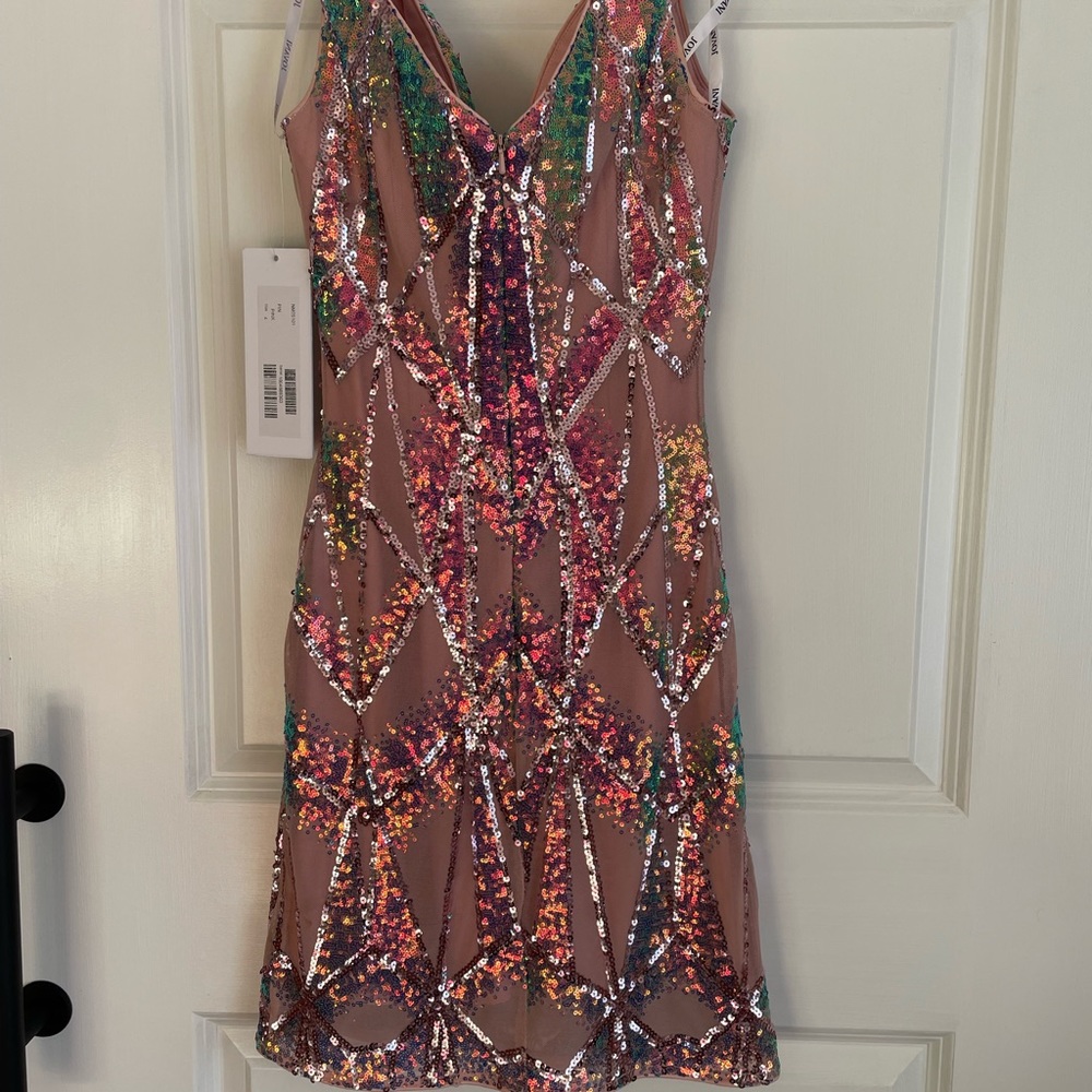 Jovani Sequin Mini Dress 4 NEW NWT Prom - Picture 4 of 6